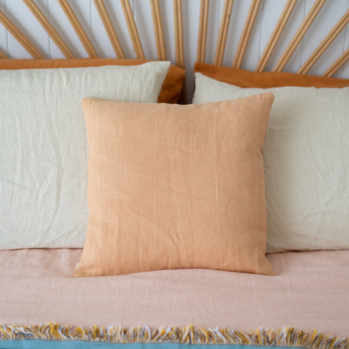 100% Hemp Cushion Cover Peach