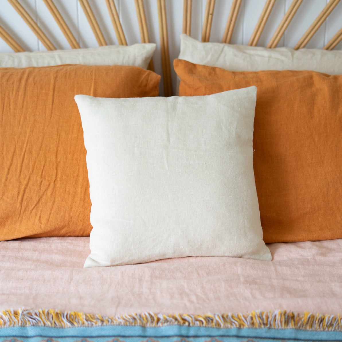 100% Hemp Cushion Cover White